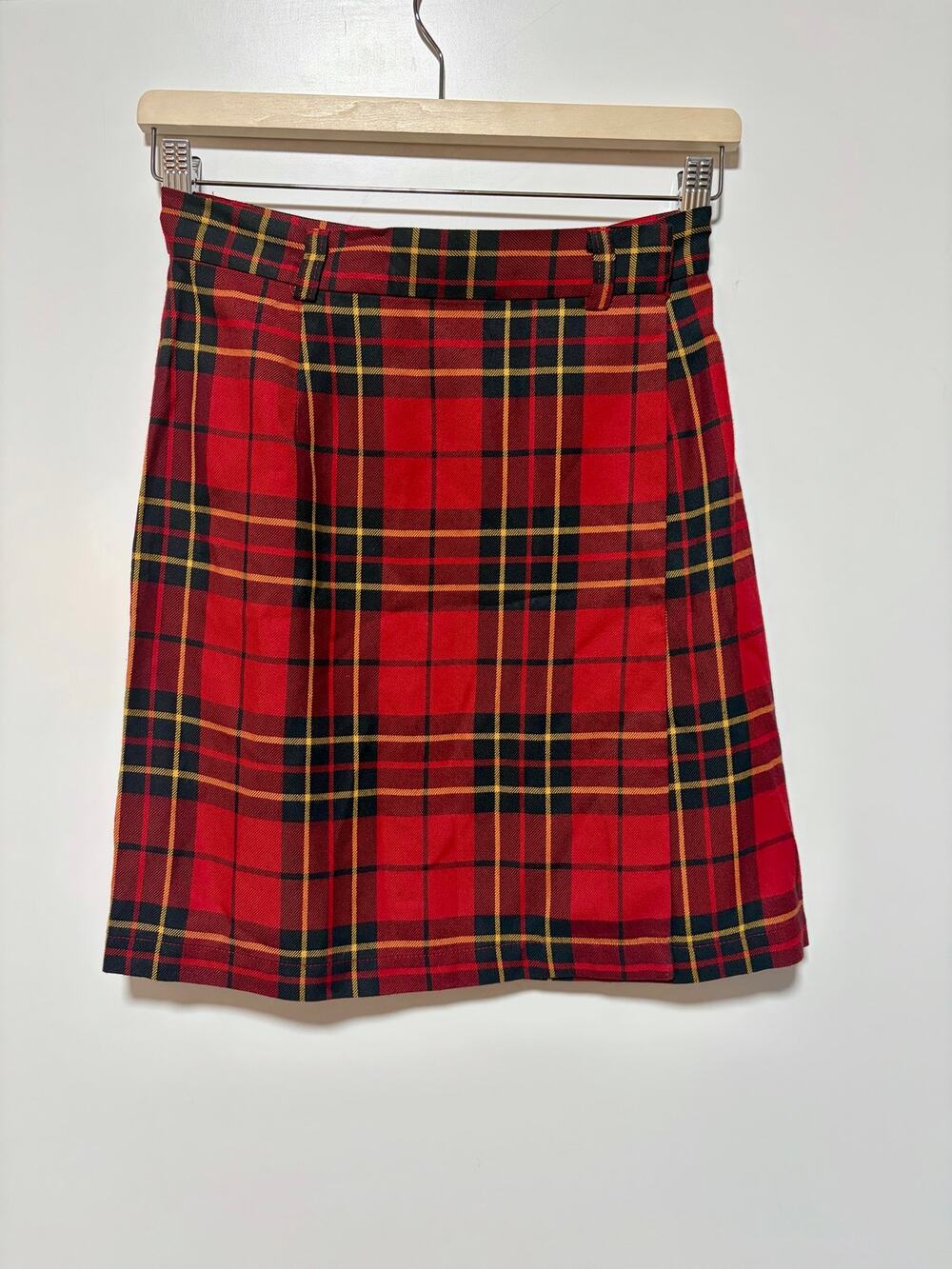 Y2K Gap Wrap Mini Skirt Red Tartan Plaid Womens Size 4